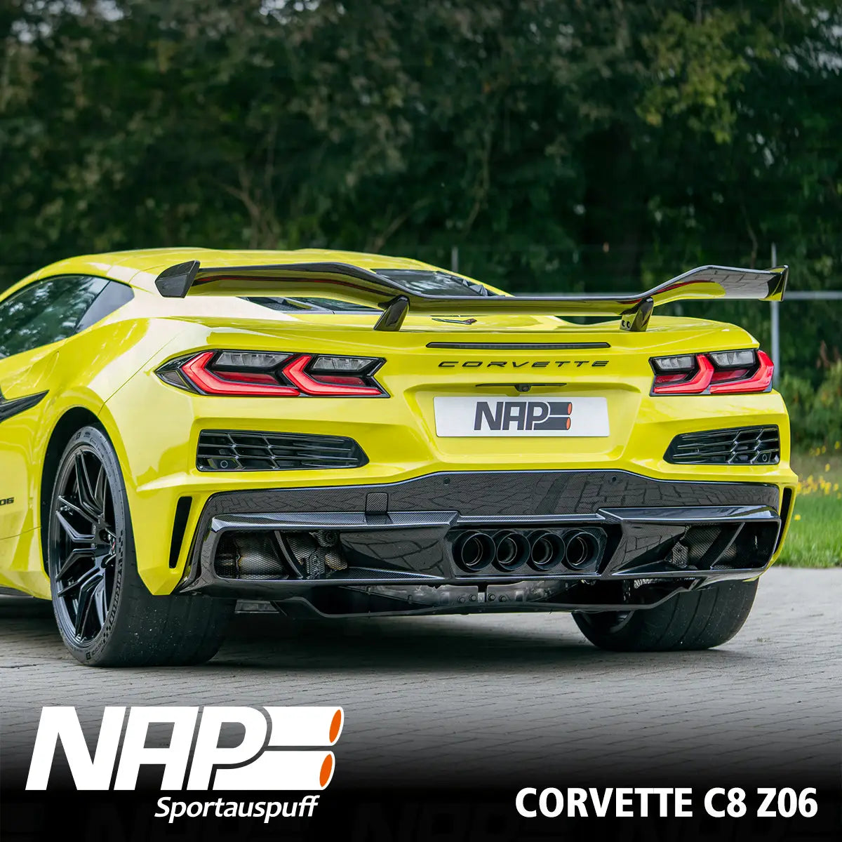 NAP QUAD-Klappenauspuff Corvette C8 Z06 (US & EU) inkl. Diffusor