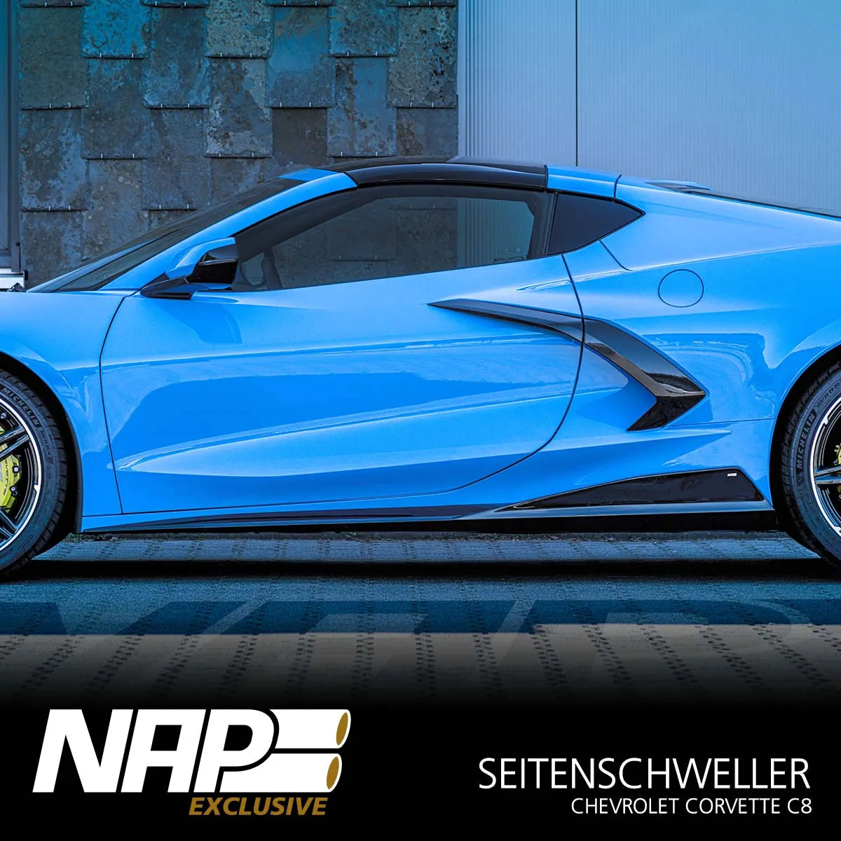 NAP Exclusive Chevrolet Corvette C8 Basalt (black) Aero Kit Seitenschweller