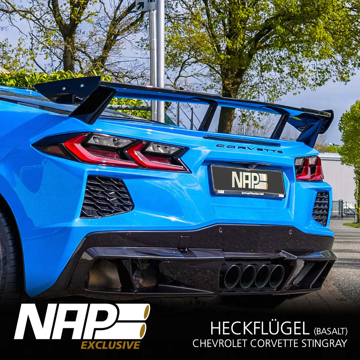 NAP Exclusive Chevrolet Corvette C8 Basalt (black) Aero Kit Heckflügel