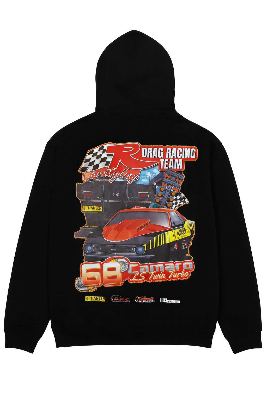 TR-Carstyling Schwarzer Hoodie "68 Camaro LS Twin Turbo"