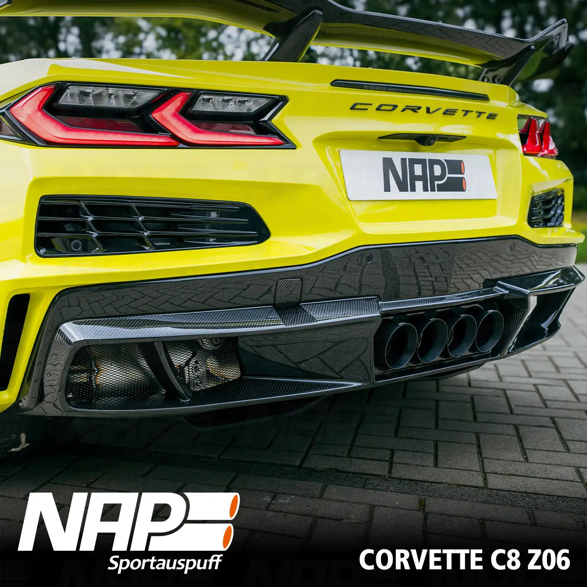 NAP QUAD-Klappenauspuff Corvette C8 Z06 (US & EU) inkl. Diffusor