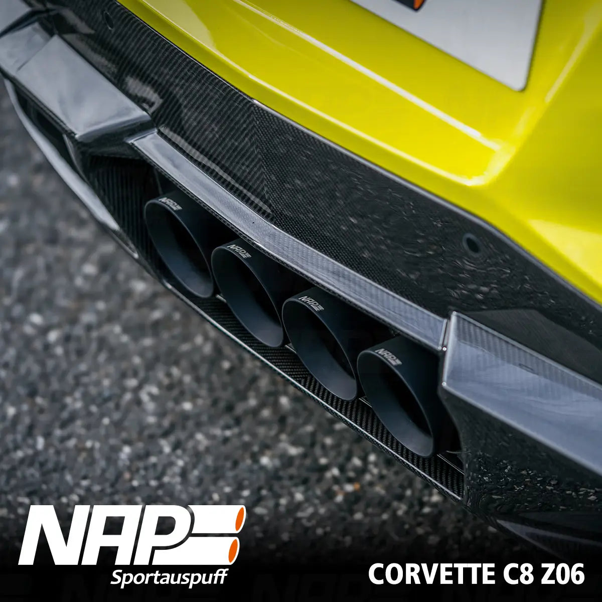 NAP QUAD-Klappenauspuff Corvette C8 Z06 (US & EU) inkl. Diffusor