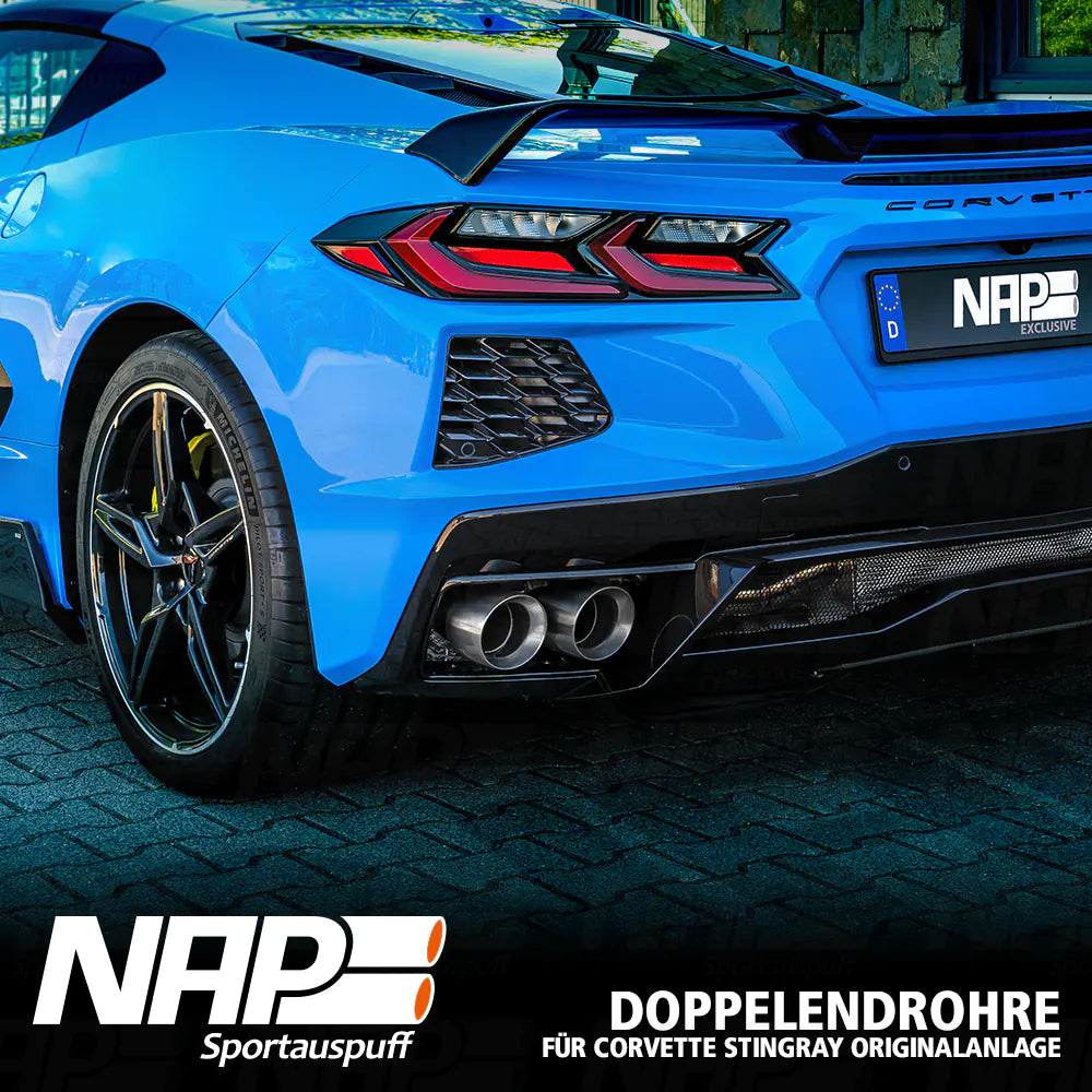 NAP Endrohr Set ⌀ 100 mm (4″) für Corvette Stingray C8 Originalanlage