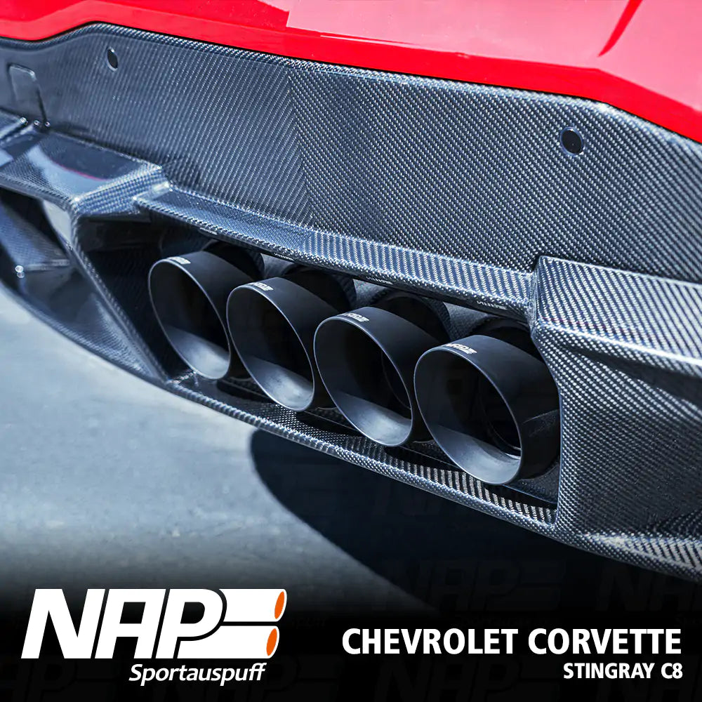 NAP QUAD-Klappenauspuff Corvette C8 Stingray (EU) inkl. Diffusor