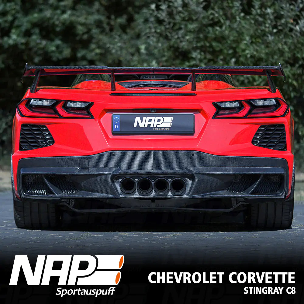 NAP QUAD-Klappenauspuff Corvette C8 Stingray (EU) inkl. Diffusor