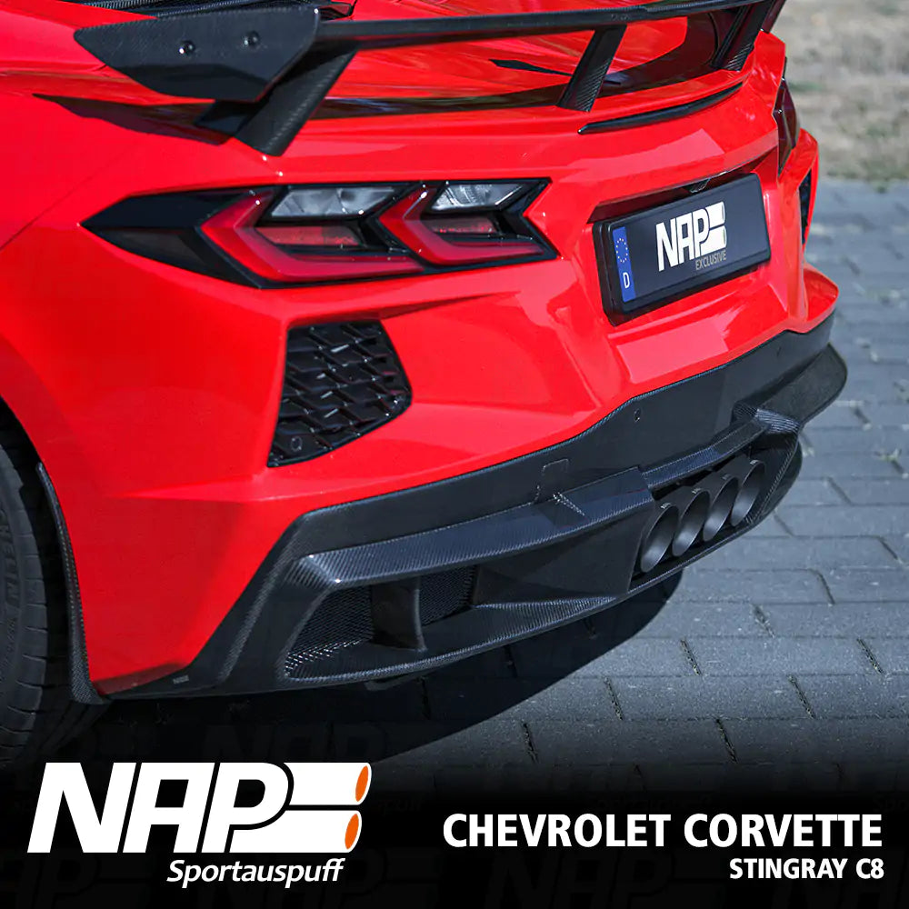 NAP QUAD-Klappenauspuff Corvette C8 Stingray (EU) inkl. Diffusor