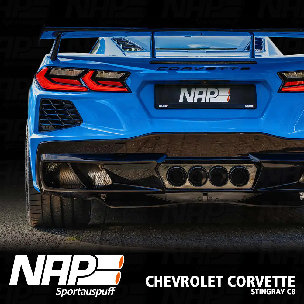 NAP QUAD-Klappenauspuff Corvette C8 Stingray (EU) inkl. Diffusor