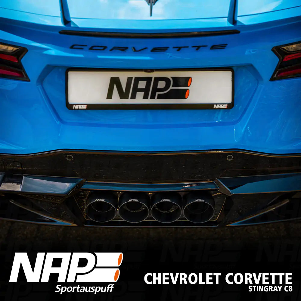 NAP QUAD-Klappenauspuff Corvette C8 Stingray (EU) inkl. Diffusor