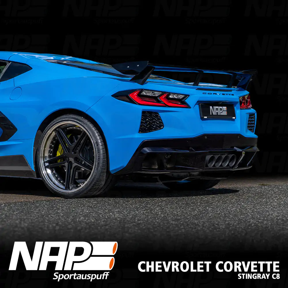 NAP QUAD-Klappenauspuff Corvette C8 Stingray (EU) inkl. Diffusor