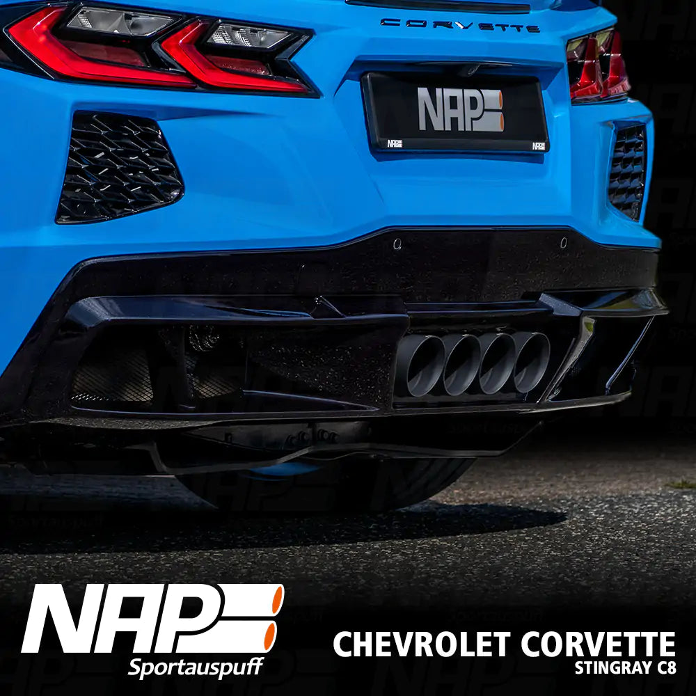 NAP QUAD-Klappenauspuff Corvette C8 Stingray (EU) inkl. Diffusor