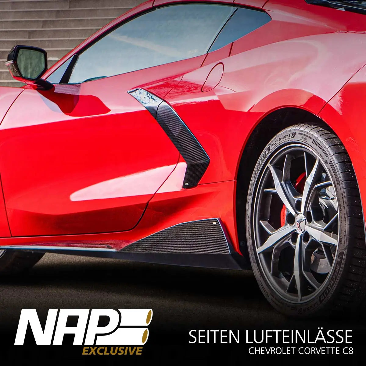 NAP Exclusive Chevrolet Corvette C8 Carbon Aero Kit Seiten Lufteinlässe