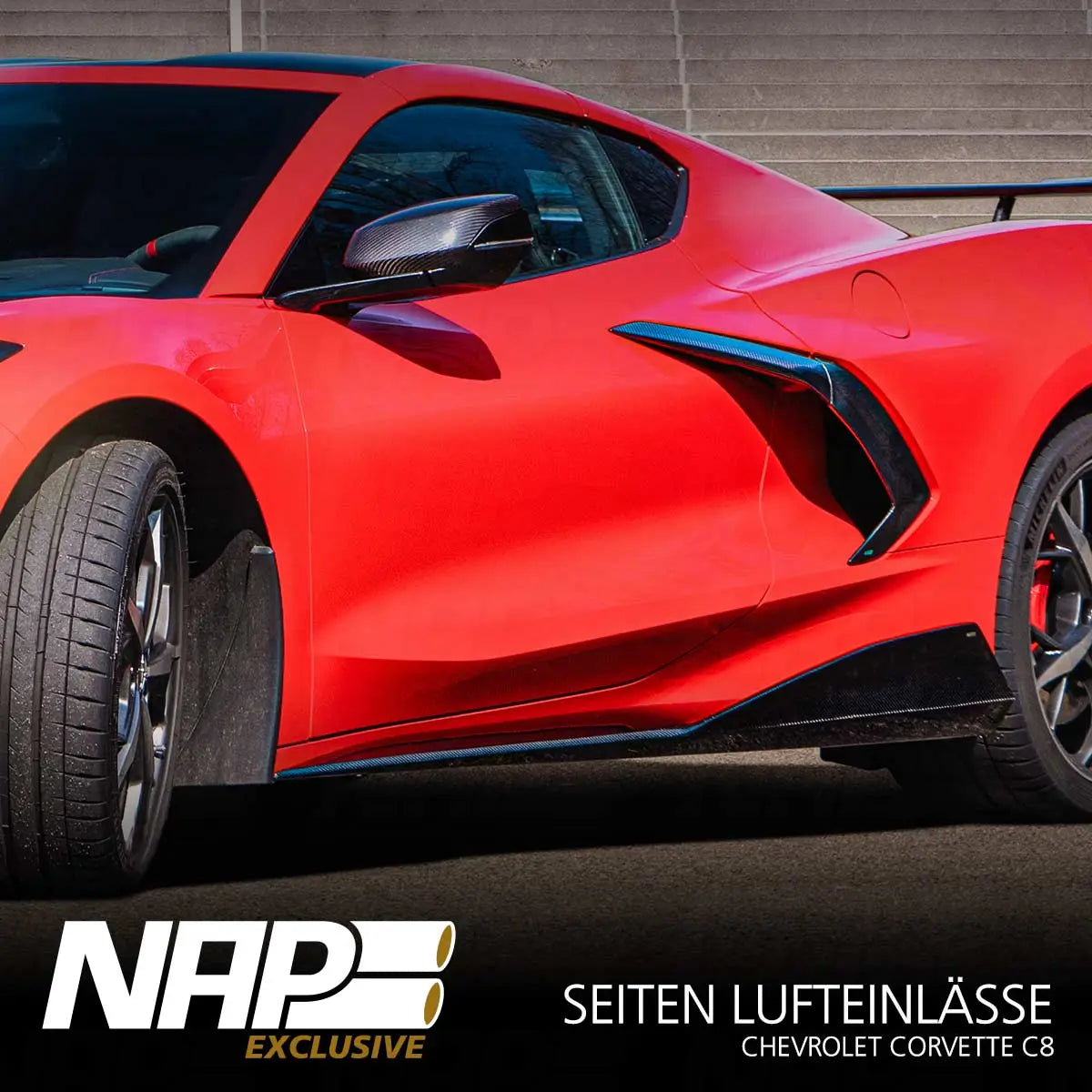 NAP Exclusive Chevrolet Corvette C8 Carbon Aero Kit Seiten Lufteinlässe