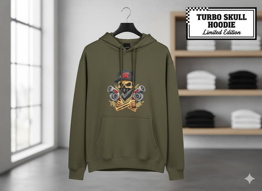 Tuning Skull Hoodie – Olive