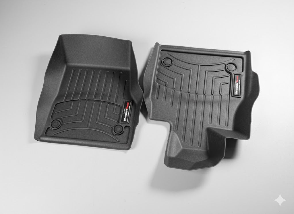 WeatherTech FloorLiner Set – 1. Reihe (Vorne) – Schwarz – Chevrolet Corvette C8 Coupe (2020-2024)